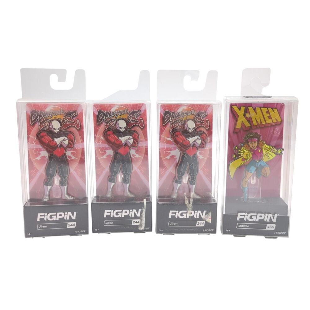 FiGPiN Dragon Ball Super X-Men Pin Lot of 4 Jiren Jubilee Enamel Collectible New